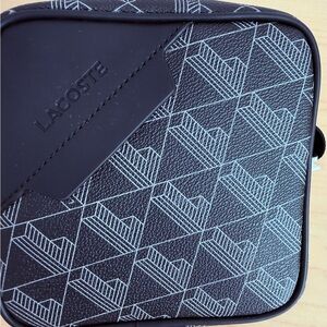 New w Tags Lacoste Navy and White Geometric Patterned Belt Bag